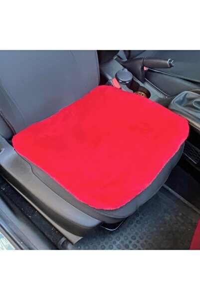 Twin Store Soft Furry Plush Pave Car Seat Protector Cushion Front Single Red