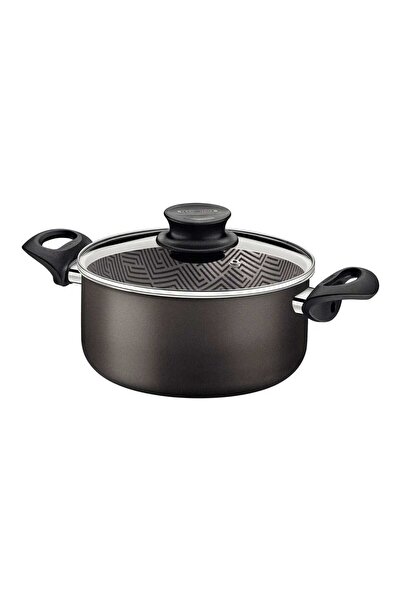 TRAMONTINA Paris Non-Stick Aluminium Casserole with Glass Lid, 28 cm