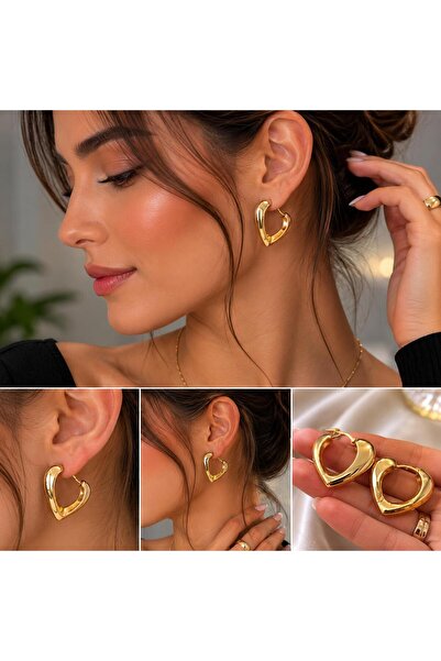 SELGORA Gold Heart Earrings