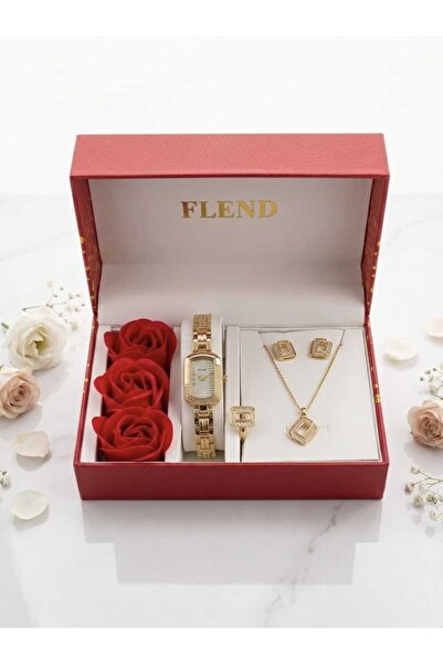 STRIVA Women's Luxury Watch Necklace Ring and Earrings Set in a Gift Box with...