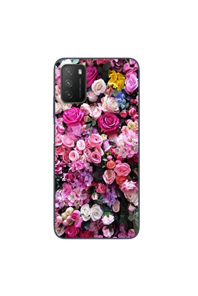 OEM Husa compatibila cu Xiaomi Poco M3 Silicon Gel Tpu Model Trandafiri Roz