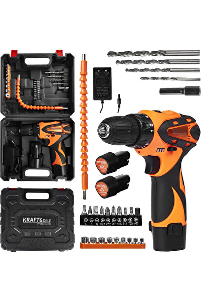 Kraft&dele Set șurubelniță fără fir, Kraft&dele, 2x baterii de 18V, 30Nm, KD3085