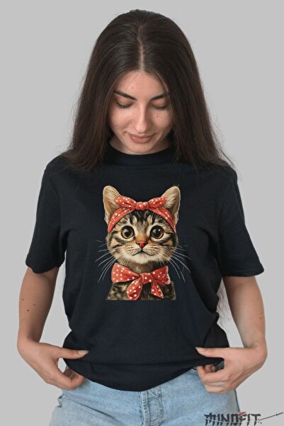 GILDAN Tricou Imprimeu Pisica Stilata