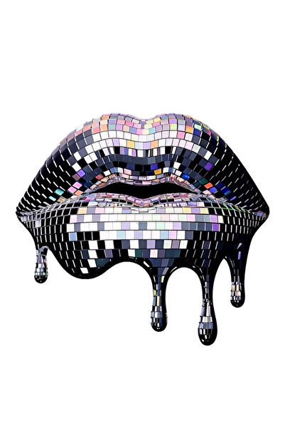 MegaSticker Disco topu dudak Sticker Araba, Motorsiklet, Kask, Laptop, Cam St...