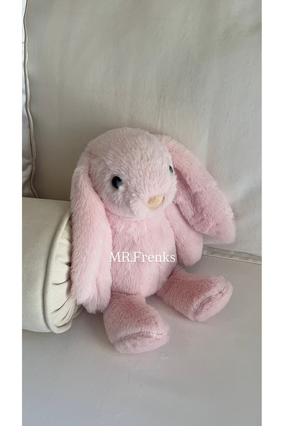 MR.Frenks Çocuk Sevimli Tavşan Uyku&Oyun Arkadaşı Peluş Yastık Pudra Pembe 45 cm