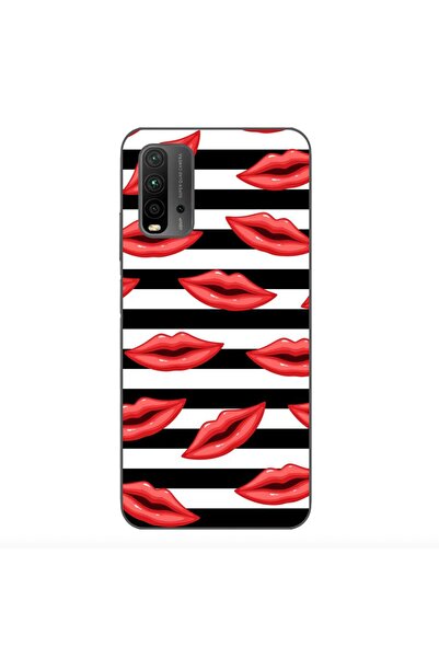 OEM Case compatible with Xiaomi Redmi 9T Silicone Gel Tpu Pattern Striped Kisses