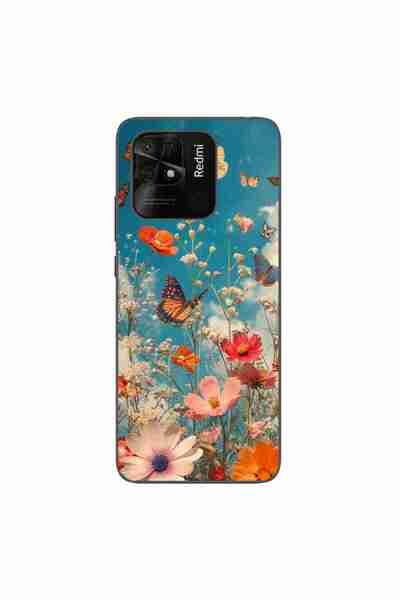 OEM Husa compatibila cu Xiaomi Redmi 10C Silicon Gel Tpu Model Flori si Fluturi