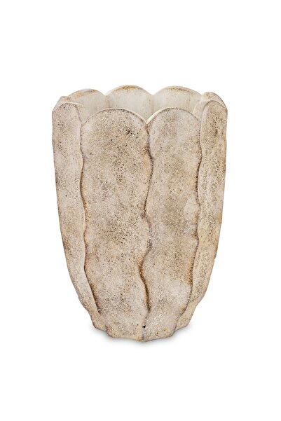 DecoDepot Ceramic pot, antique beige, 20.5x14.5x14.5 cm