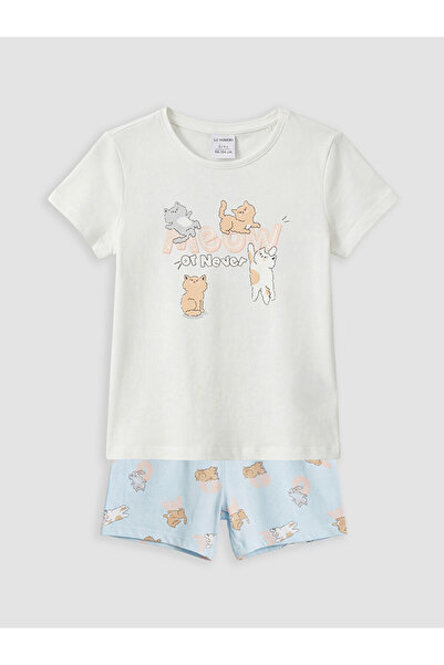 LC Waikiki Crew Neck Girls' Shorts Pajamas Set