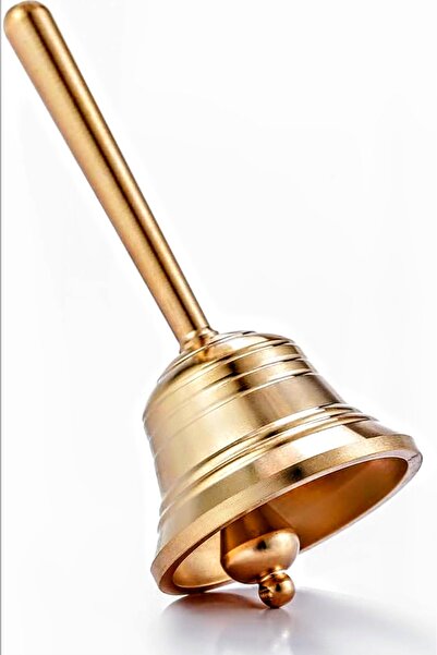 Divine Design Gold Metal Hand Bell, 8.2cm Tall, 3.9cm Wide, Polished Finish, ...