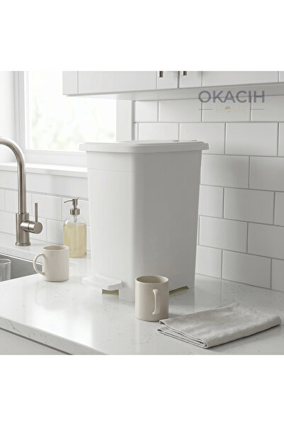 okacih Pedallı Çöp Kovası 8 Lt - Mutfak, Banyo ve Ofis İçin Çöp Kutusu