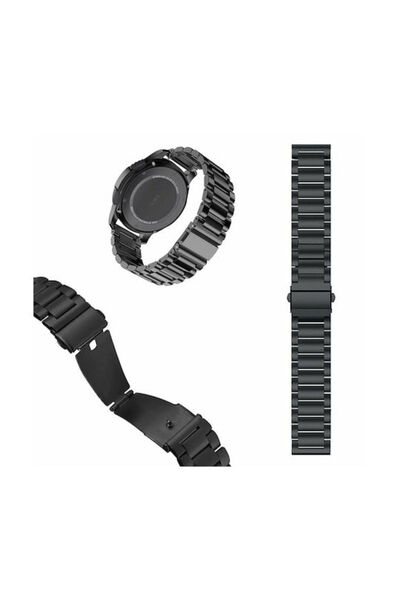 OEM Λουράκι Ανοξείδωτο Ατσάλι Μαύρο για Galaxy Watch 3 45mm, Huawei Watch GT ...
