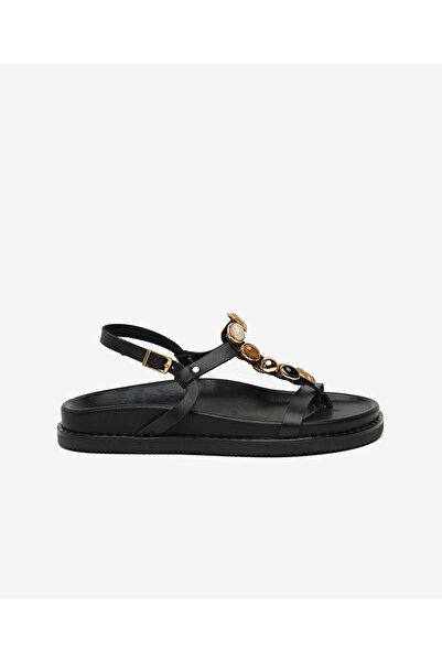 Greyder Kadın Siyah Hakiki Deri Sandalet 6Y2FS59364