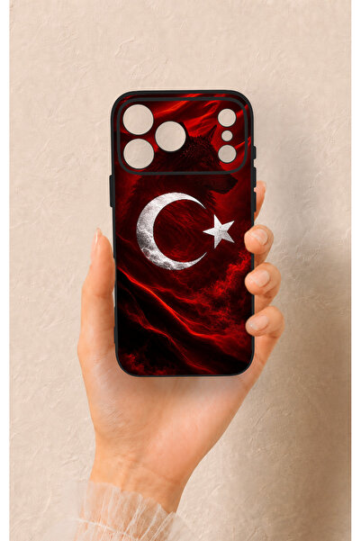 Vip Case iPhone 17 Pro Max Uyumlu Kurt Türk Bayrağı Desenli Silikon Kılıf