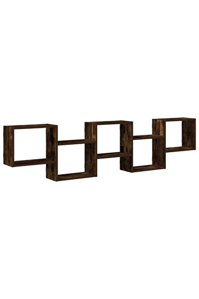 vidaxl Raft cubic perete 5 compartimente stejar fumuriu lemn prelucrat