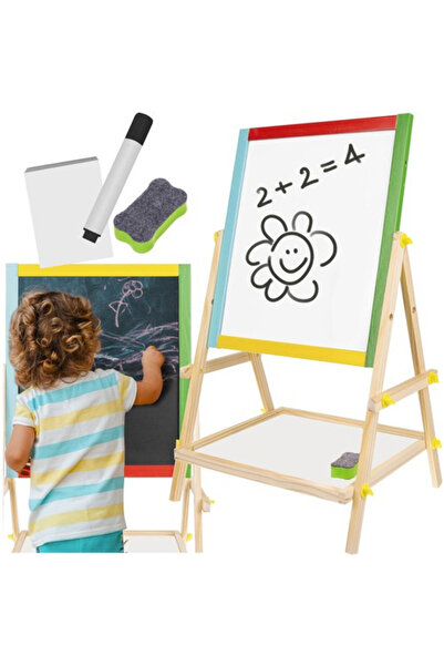 Floopy Tabla magnetica copii, de scris, cu doua fete, din lemn, Educativa,Rot...