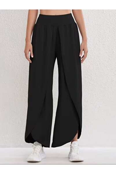 Simala Women's High Waist Elastic Front Cross Detailed Sandy Pants