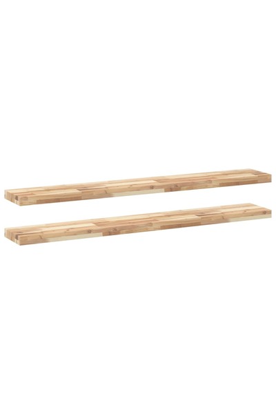 vidaxl Rafturi plutitoare 2 buc. 140x20x4cm lemn masiv acacia netratat