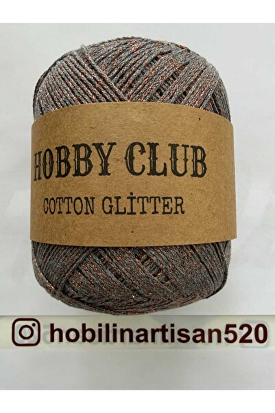 hobby club COTTON GLITTER BANDANA Simli Pamuklu El Örgü İpliği 100 Gr RENK : ...
