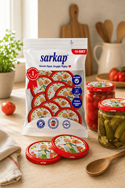 Sarkap Hijyenik Paketli 10'lu 82 mm Kapak - Domates Seri - Şef Sarı