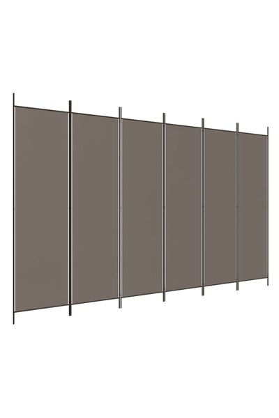 vidaxl Paravan de cameră cu 6 panouri, antracit, 300x220 cm, textil