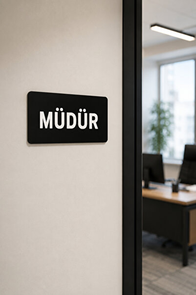 Happynesso Black Plexiglass Sign with the Words "Manager" - 22X8 cm Gray Foil...