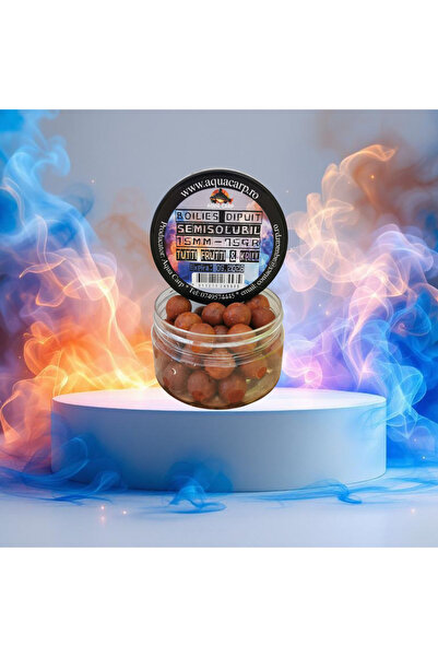 Aqua Boilies Carlig Semisolubil Dipuit 15mm Tutti Frutti & Krill 75gr