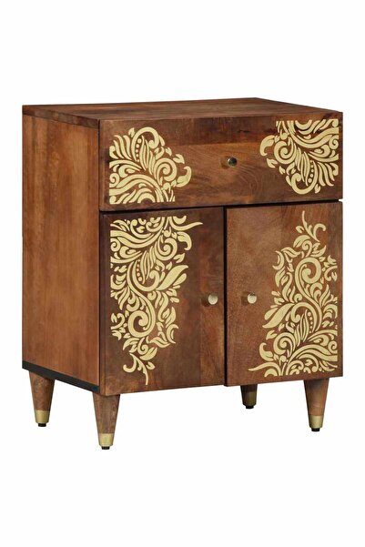 vidaxl Noptieră cu ușă Maro miere 50 x 33 x 60 cm Lemn de mango solid