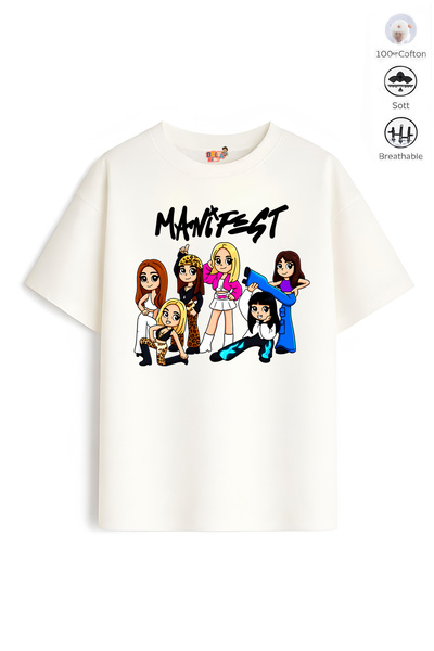 Belya Kids Wear تي شيرت بناتي كبير الحجم بتصميم كارتوني من Belya Kids Manifes...