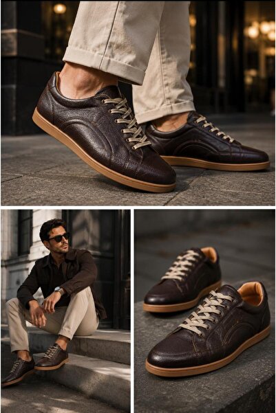 Crash Men's Casual Lace-Up Genuine Leather Shoes