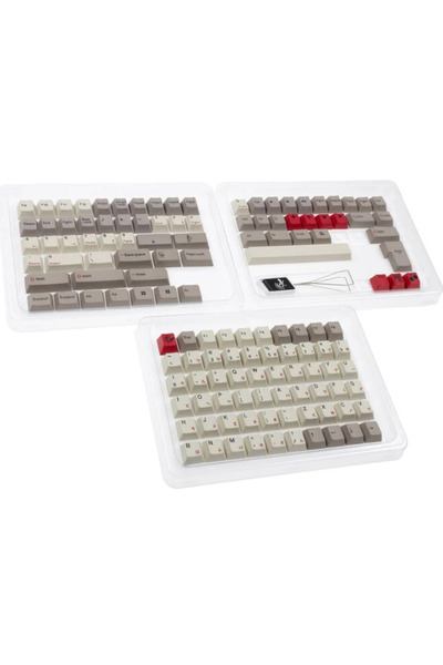 Ducky Σετ πλήκτρων vintage, 108 πλήκτρα, διάταξη US (Γκρι/Κόκκινο)