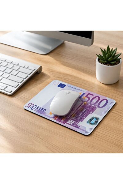 idei Mousepad cu Design 500 Euro, 22x18 cm, Antiderapant, Suprafață Netă, pen...