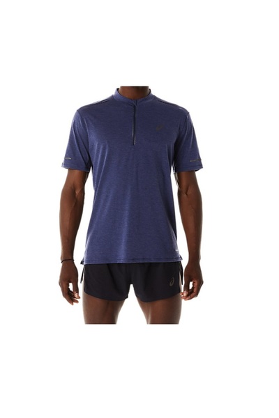 Asics Ανδρικό μπλουζάκι τρεξίματος Metarun με μισό φερμουάρ - Ναυτικό μπλε - S