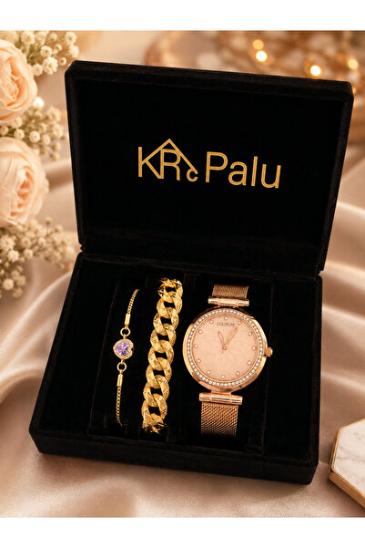 KRC PALU KRcPalu Rose Gold Zarafet Hasır İşlemeli Kordonlu,Rose gold renkli k...