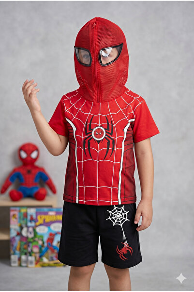 Trend Bebe Butik Boy's Custom Hero Figure Printed Top and Bottom Set with Hat
