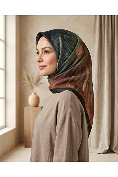 Sultan Eşarp Sultan Fresh Cotton Scarf - Japanese Rose Pattern - Sfe026-10