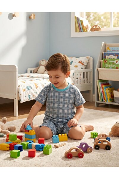 MiniKids Pijama MS imprimata Darius albastru