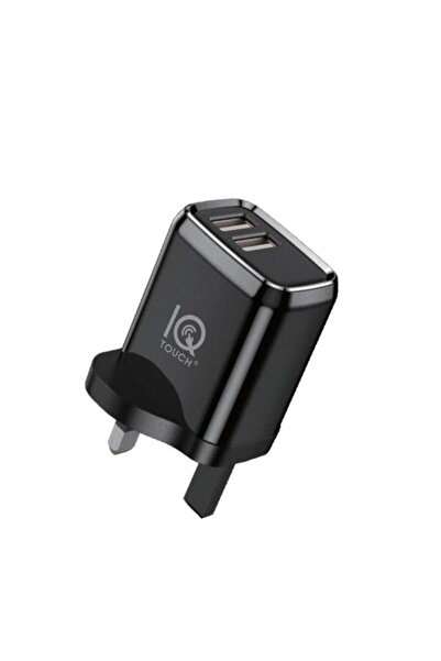 IQ TOUCH 2P Dual USB Ports Fast Wall Charger 2.4A, Black