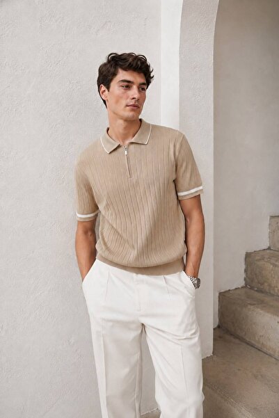 zs zaos fashion ανδρικό πλεκτό μπλουζάκι με φερμουάρ poloyaka, καλοκαιρινό κο...
