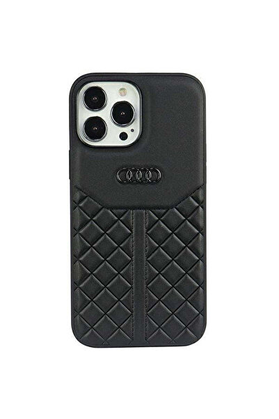 Audi Husă din piele naturală pentru iPhone 13 Pro Max de 6.7 inch, neagră, ri...