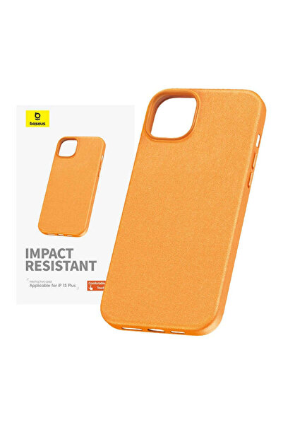 Baseus Husă din seria Fauxther pentru iPhone 15 Plus, Portocaliu