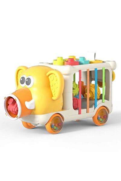 Avaleea Cub de Activitati Senzoriale Elefant pentru Bebelusi, Jucarie Educati...