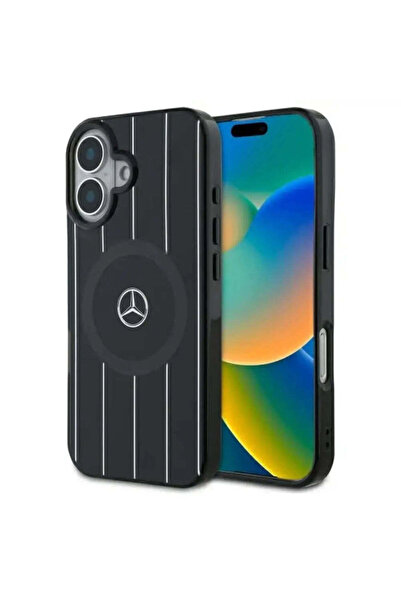 MERCEDES Husă MB cu strat dublu și linii încrucișate MagSafe pentru iPhone 16...