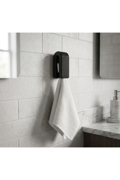 NzAtölye Yapışkanlı Minimalist Havlu Askısı - Banyo Ve Mutfak El Havlusu Tutucu