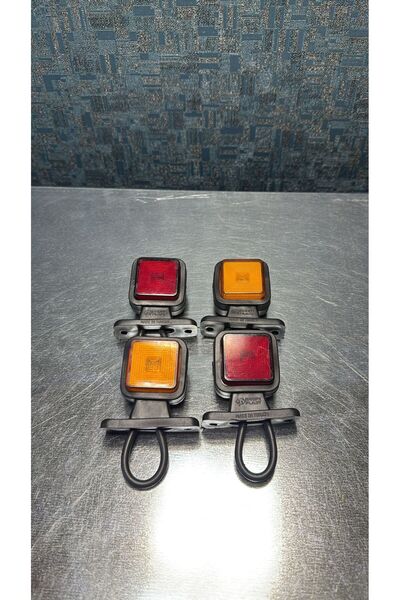 KUZEY AKSESUAR Kare Neon Takoz Led Sarı Kırmızı 12-24v Uyumlu Yüksek Işık Güc...