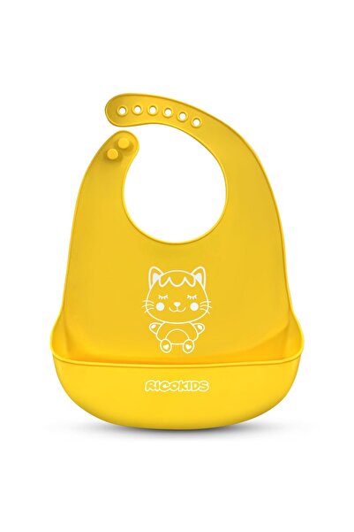 Ricokids bavetă de hrănire din silicon galbenă