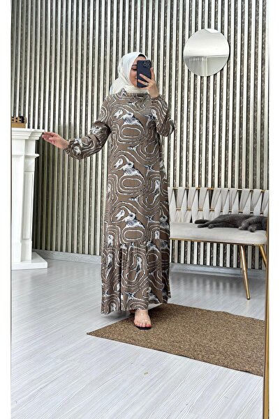 Moda Krash فستان فيسكون بنقشة حلزونية