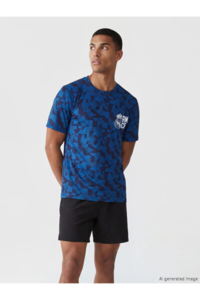 LC Waikiki Rmz Gi̇yi̇m Farkiyla Zero Roba Yaka Tarftar Printed Men's Sports T...