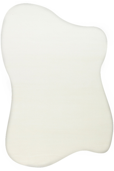 Cool Halı Puffy Cream Amorphous Soft Asymmetrical Decorative Modern Wavy Form Luxury Bathroom Rug (80X120)