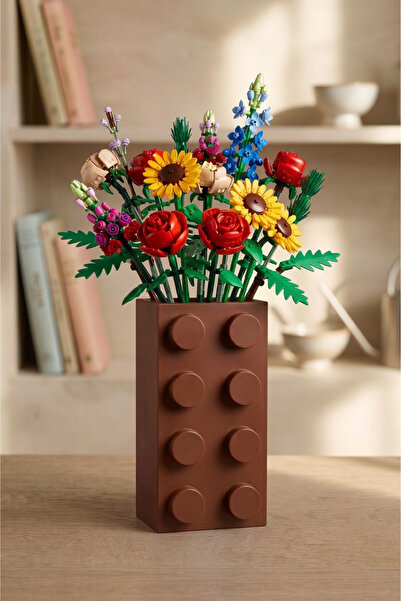Deep Sweet Lego Flower Compatible Brick Brick Design Decorative Vase